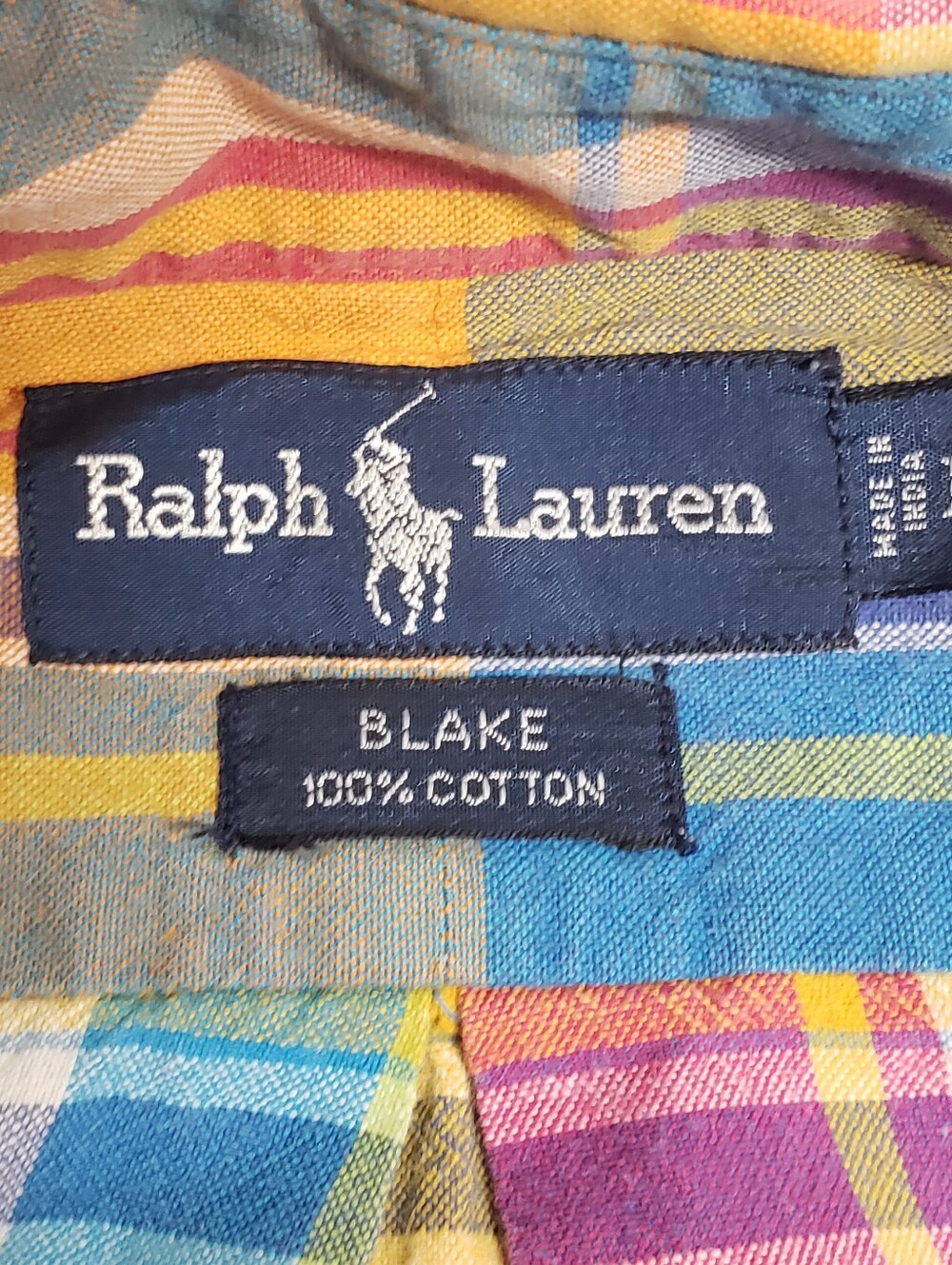 Ralph Lauren Blaire Cotton Multicolor Madras Plaid Short Sleeve Button Down L - Picture 3 of 12